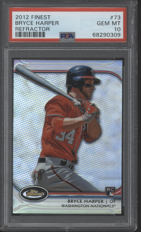 2012 Finest Bryce Harper Rookie Refractor PSA 10 #73