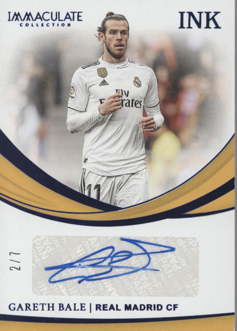2018/19 Panini Immaculate Gareth Bale Blue Ink Auto /7 #I-GB