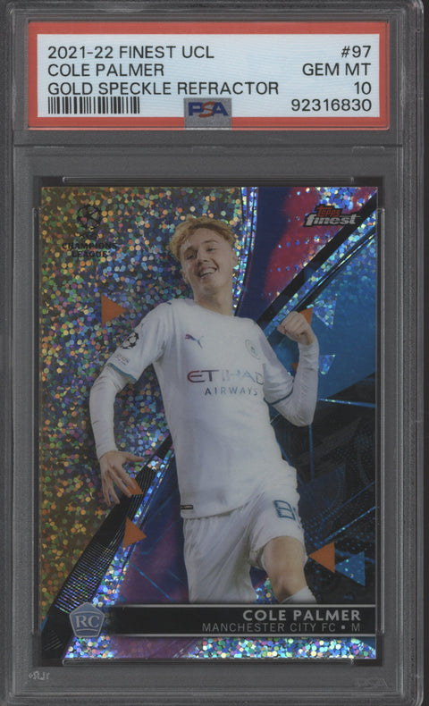 2021 Finest UCL Cole Palmer Gold Speckle PSA 10 #97 #25/50