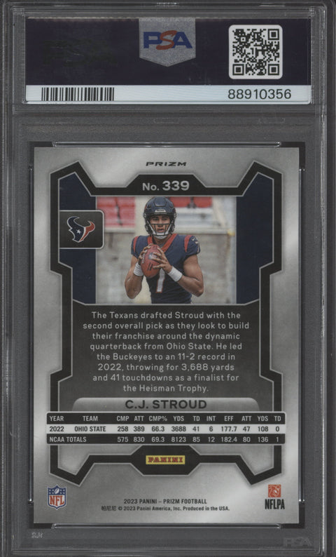 2023 Prizm CJ Stroud disco card #339 PSA 10