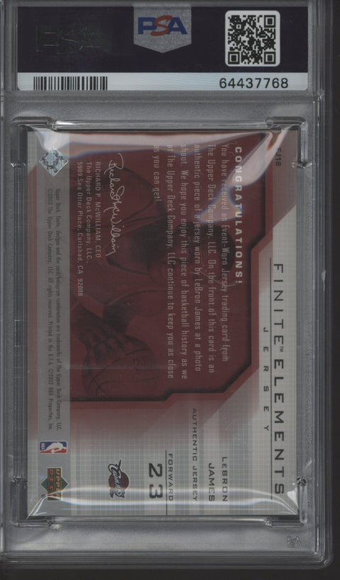 2003/04 UD Finite LeBron James Elements Jersey PSA 9 #FJ18
