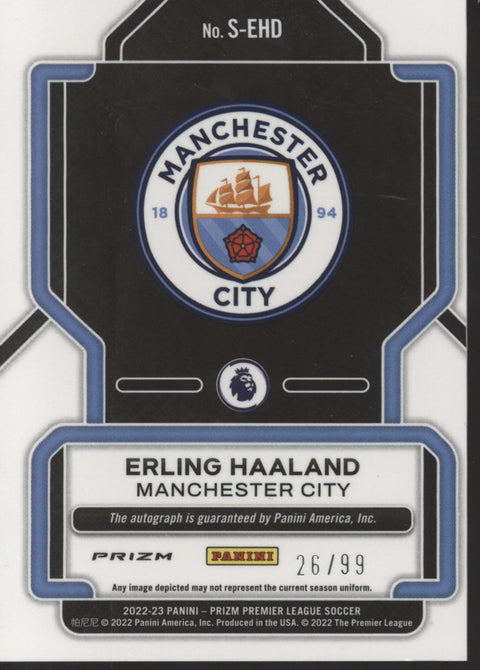 2022/23 Panini Prizm Erling Haaland Auto /99 #S-EHD