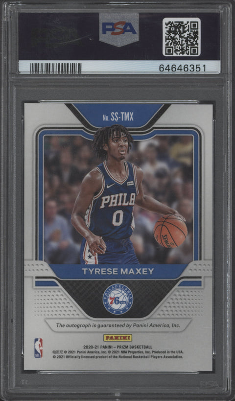 2020 Prizm Tyrese Maxey Auto Card #SS-TMX PSA 9