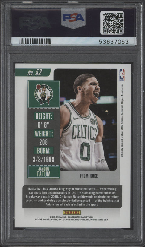2018 Contenders Jayson Tatum Cracked Ice PSA 10 #24/25