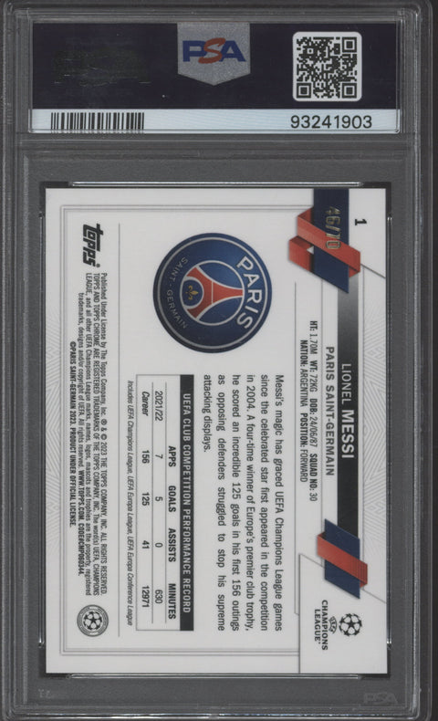 2022 Topps Sapphire Lioinel Messi SP Green #46/70 PSA 10