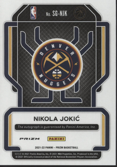 2021 Prizm Silver Nikola Jokic Auto Card #SG-NJK