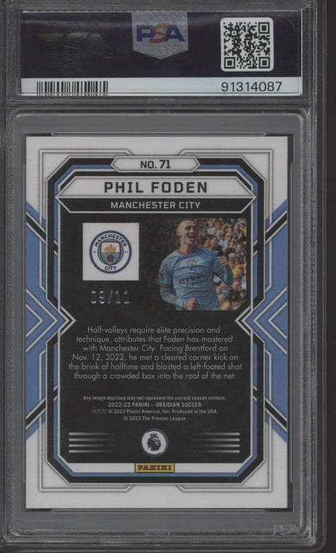 2022 Obsidian Phil Foden Electric Etch White Pulsar PSA 10 #71 #9/11