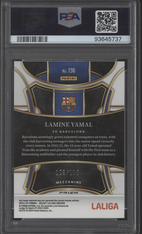 2023 Select La Liga Lamine Yamal Pink Mojo PSA 9 #136 #109/115