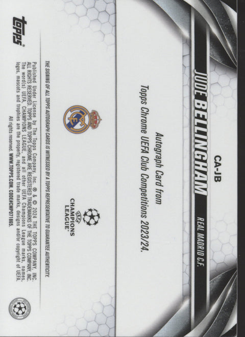 2024 Topps Chrome Jude Bellingham Auto Card #CA-JB 32/75