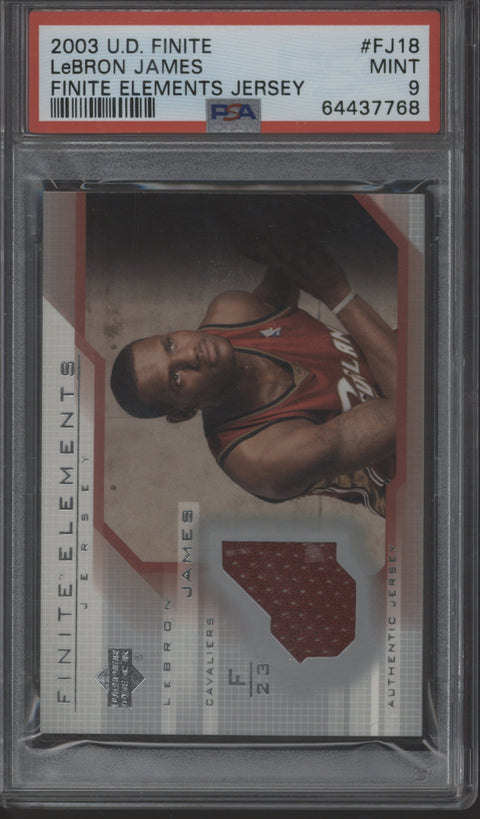 2003/04 UD Finite LeBron James Elements Jersey PSA 9 #FJ18