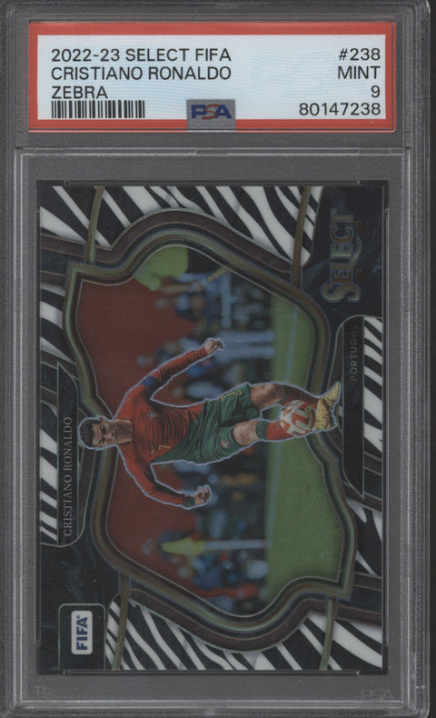 2022 Select Cristiano Ronaldo Zebra #3/25 #238 PSA 9