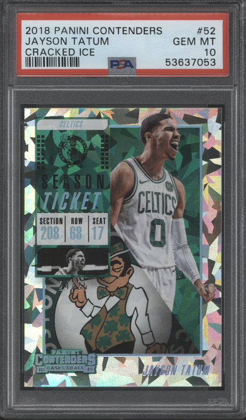 2018 Contenders Jayson Tatum Cracked Ice PSA 10 #24/25