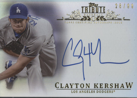 2013 Tribute Clayton Kershew Auto Card #TA-CK2 #28/99