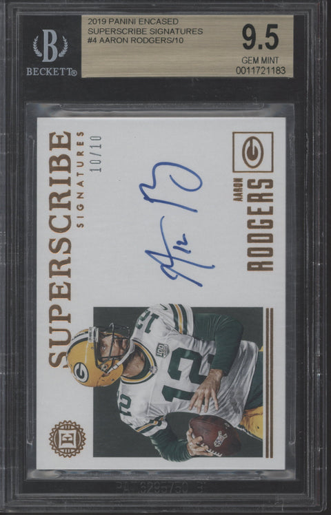 2019 Panini Encased Aaron Rodgers Superscribe Auto Card #SS-ARO 10/10 BGS 9.5