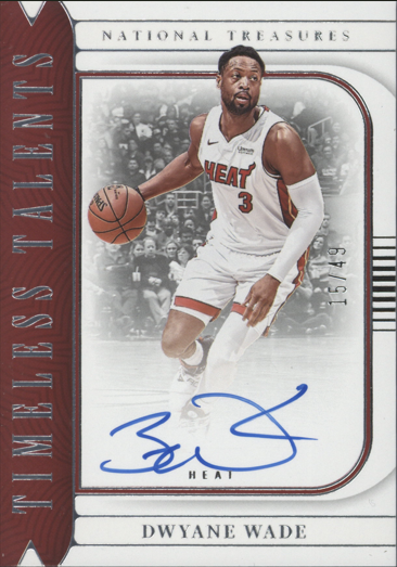2022/23 Panini National Treasures Timeless Talents Dwyane Wade Auto Card 15/49 #TTS-DWW