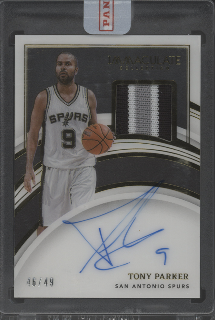 2021/22 Panini Immaculate Tony Parker Patch Auto 46/49 #PA-TYP