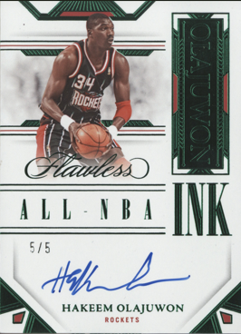 2022/23 Panini Flawless All-NBA Ink Hakeem Olajuwon Auto 5/5