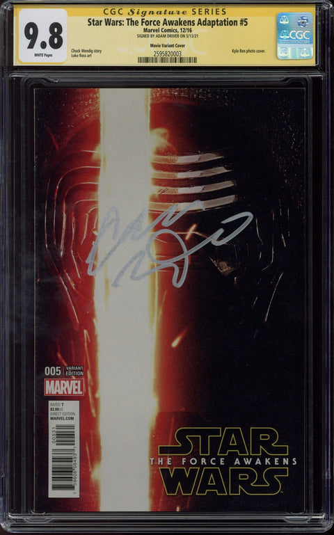 Star Wars: Force Awakens Adaptation #5 CGC 9.8 (W) Signed By Adam Driver *2595820003*