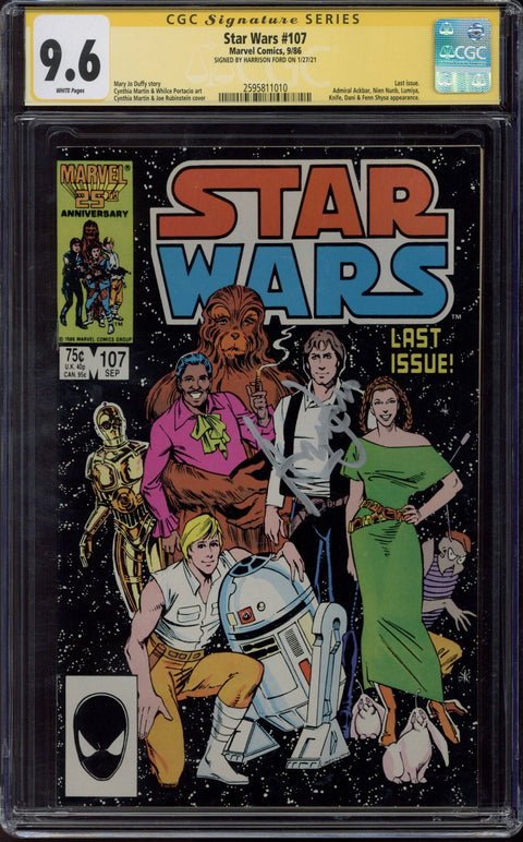 Star Wars #107 CGC 9.6 (W) Signed By Harrison Ford *2595811010*