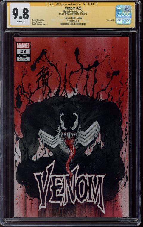 Venom #28 CGC 9.8 (W) Signed By Peach Momoko *2703953011*