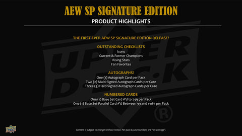 2025 Upper Deck SP Signature Edition AEW Wrestling Hobby