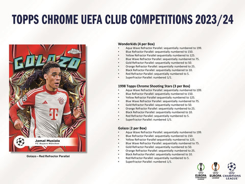 2023/24 Topps Chrome UEFA Club Competitions Soccer Hobby Jumbo