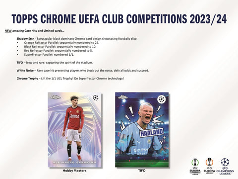 2023/24 Topps Chrome UEFA Club Competitions Soccer Hobby Jumbo