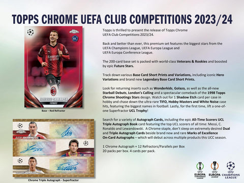 2023/24 Topps Chrome UEFA Club Competitions Soccer Hobby