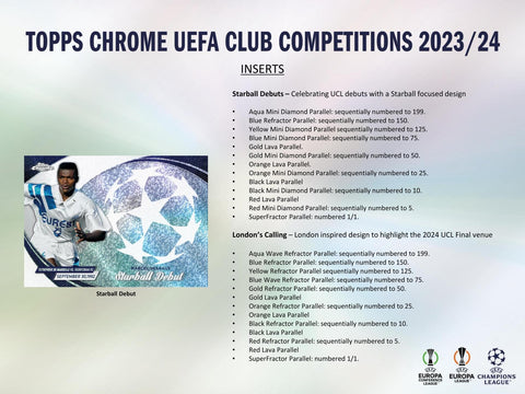 2023/24 Topps Chrome UEFA Club Competitions Soccer Hobby