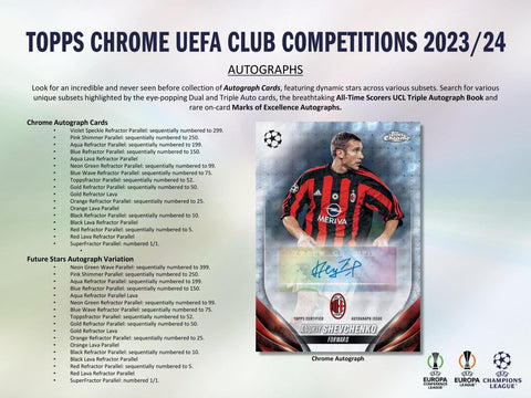 2023/24 Topps Chrome UEFA Club Competitions Soccer Hobby