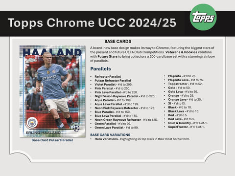 2024/25 Topps Chrome UEFA Club Competitions Soccer Hobby