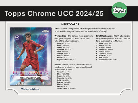 2024/25 Topps Chrome UEFA Club Competitions Soccer Hobby Jumbo