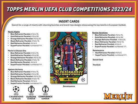 2023/24 Topps Chrome Merlin UEFA Club Competitions Soccer Hobby