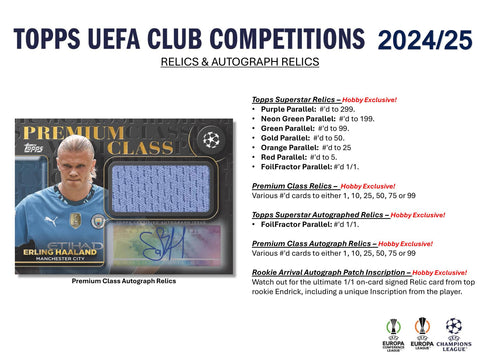 2024/25 Topps UEFA Club Competitions Soccer Hobby