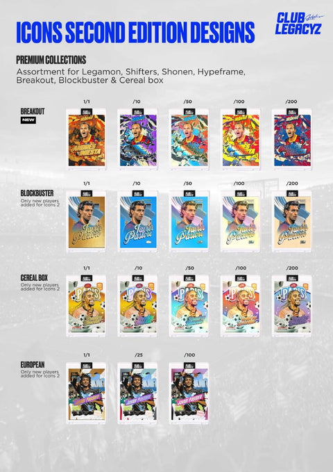 2025 Club Legacyz Icons Soccer Second Edition Hobby