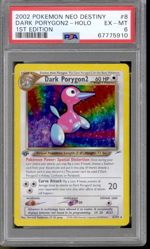 Pokemon Neo Destiny 1st Edition Dark Porygon2 8/105 PSA 6