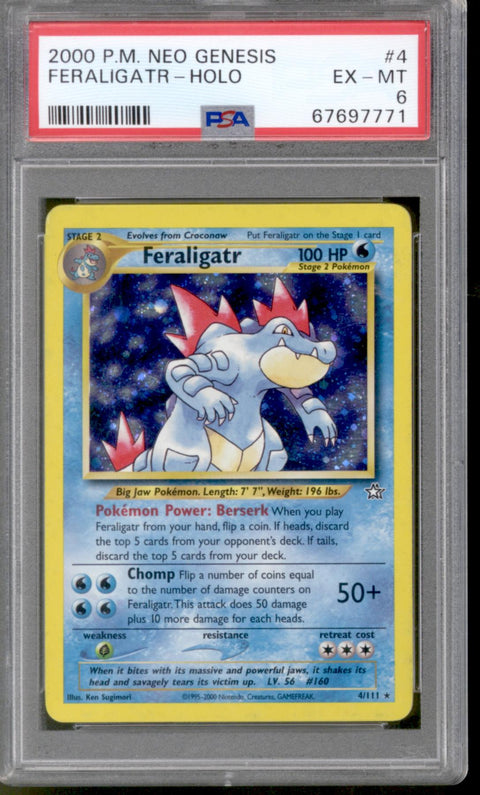 Pokemon Neo Genesis Feraligatr 4/111 PSA 6