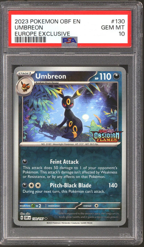 Pokemon Obsidian Flames EU Europe Exclusive Promo Umbreon 130/197 PSA 9