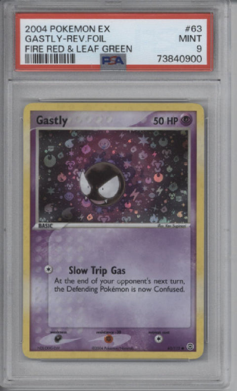 2004 Pokemon EX Gastly-Rev. Foil #63 Fire Red & Leaf Green PSA 9 Cert. #73840900