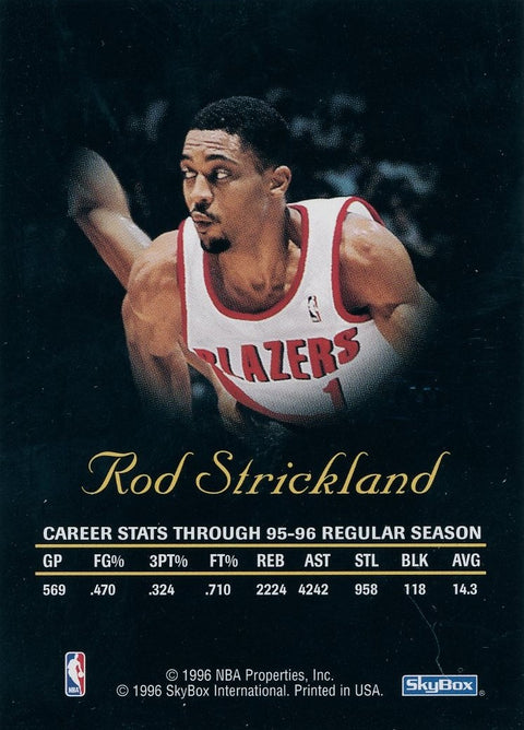 1996 SkyBox Basketball Rod Strickland Auto