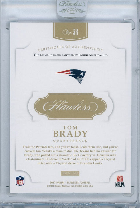 2017 Panini Football Flawless #58 Tom Brady Diamond 05/10