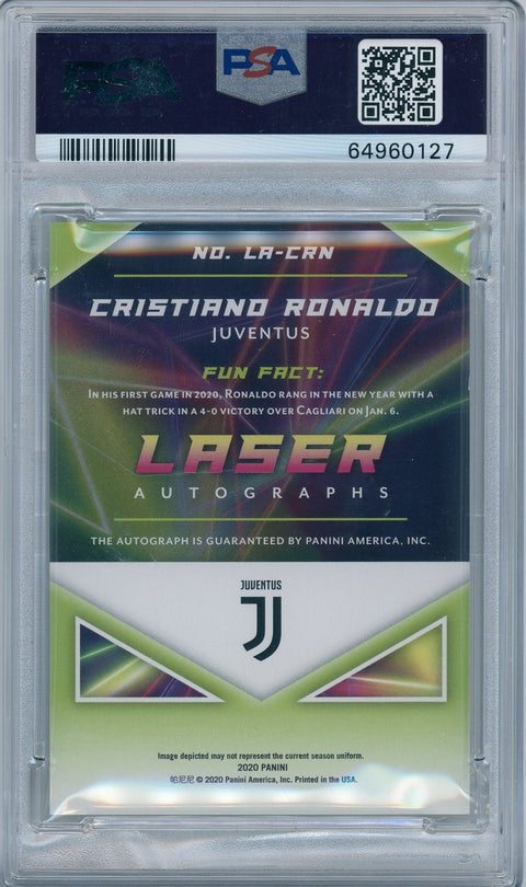 2021 Panini Soccer Laser Autographs #LA-CRN Cristiano Ronaldo 1/1 PSA 9