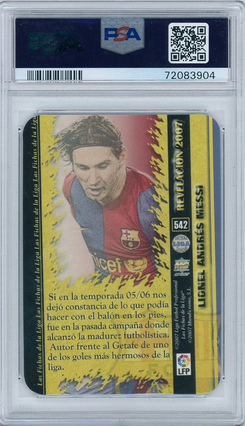 2007 Mundi Cromo Soccer Fichas Liga #542 Lionel Messi PSA 9