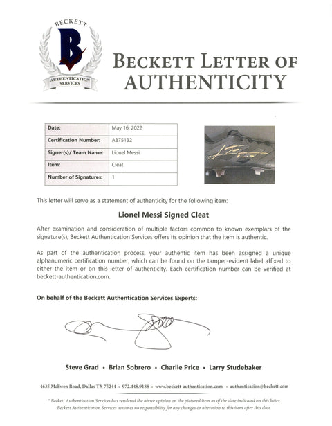 Lionel Messi Autographed Adidas Soccer Cleat