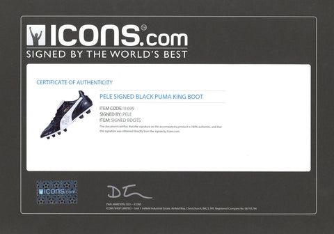 Pele Autographed Black Puma King Soccer Cleat