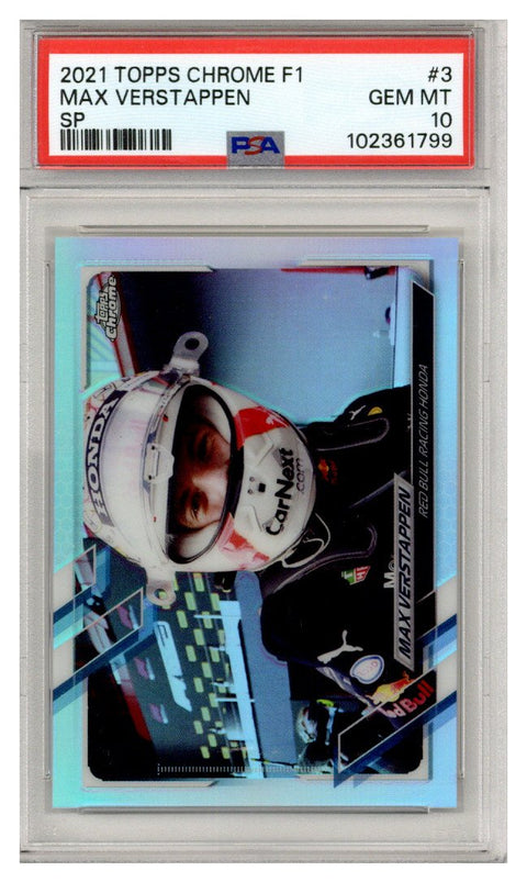 2021 Topps Chrome F1 Max Verstappen #3 SP PSA 10