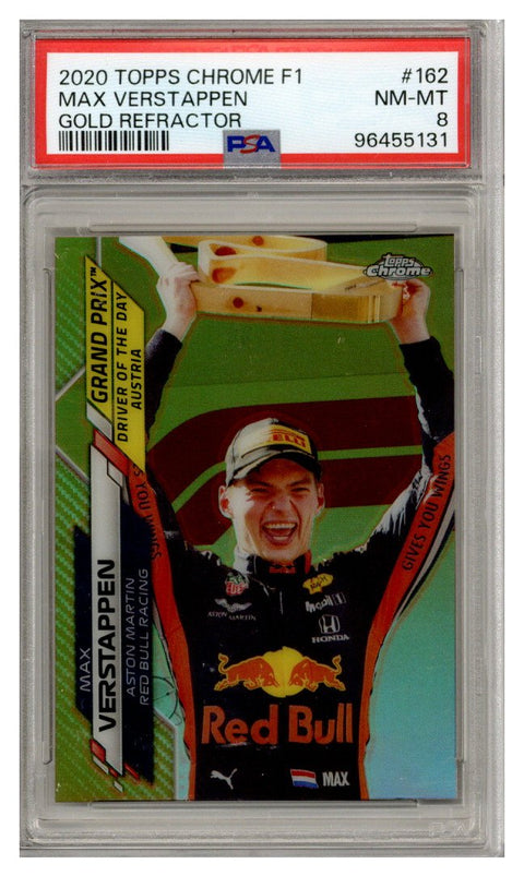 MAX VERSTAPPEN PSA 8 2020 TOPPS CHROME F1 #162 GOLD REFRACTOR 28/50