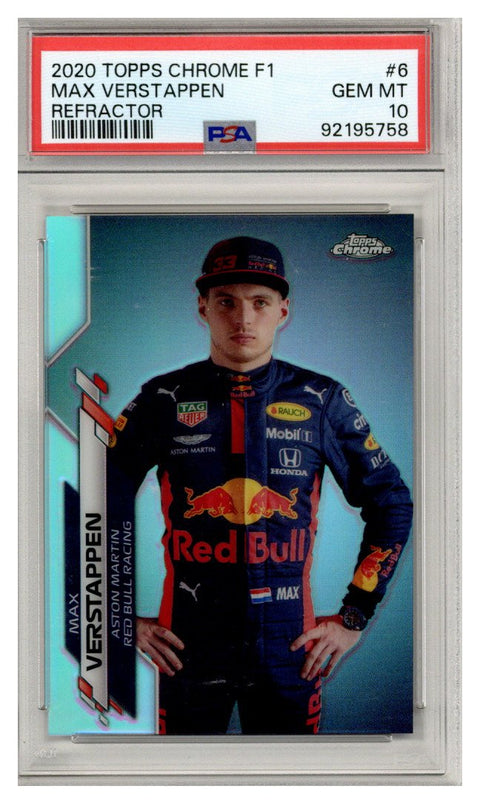 2020 Topps Chrome F1 Max Verstappen Refractor #6 PSA 10