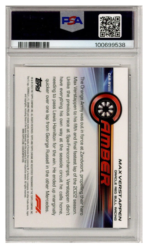 2023 Topps Chrome F1 Max Verstappen Camber Red Refractor #2/5 PSA 9