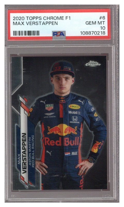 2020 Topps Chrome Formula 1 Max Verstappen #6 PSA 10